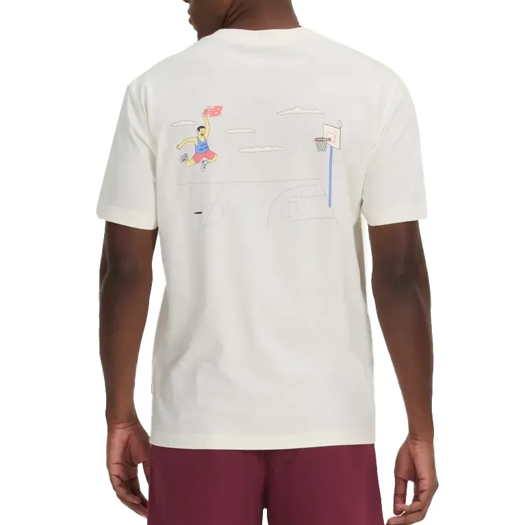 New Balance Camiseta MT51934B-SST M ATHLETICS HOOPS Off White Algodao -3-
